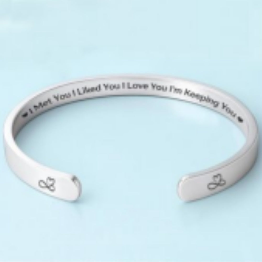 I Love You I'm Keeping You - Personalized Bracelet Cuff