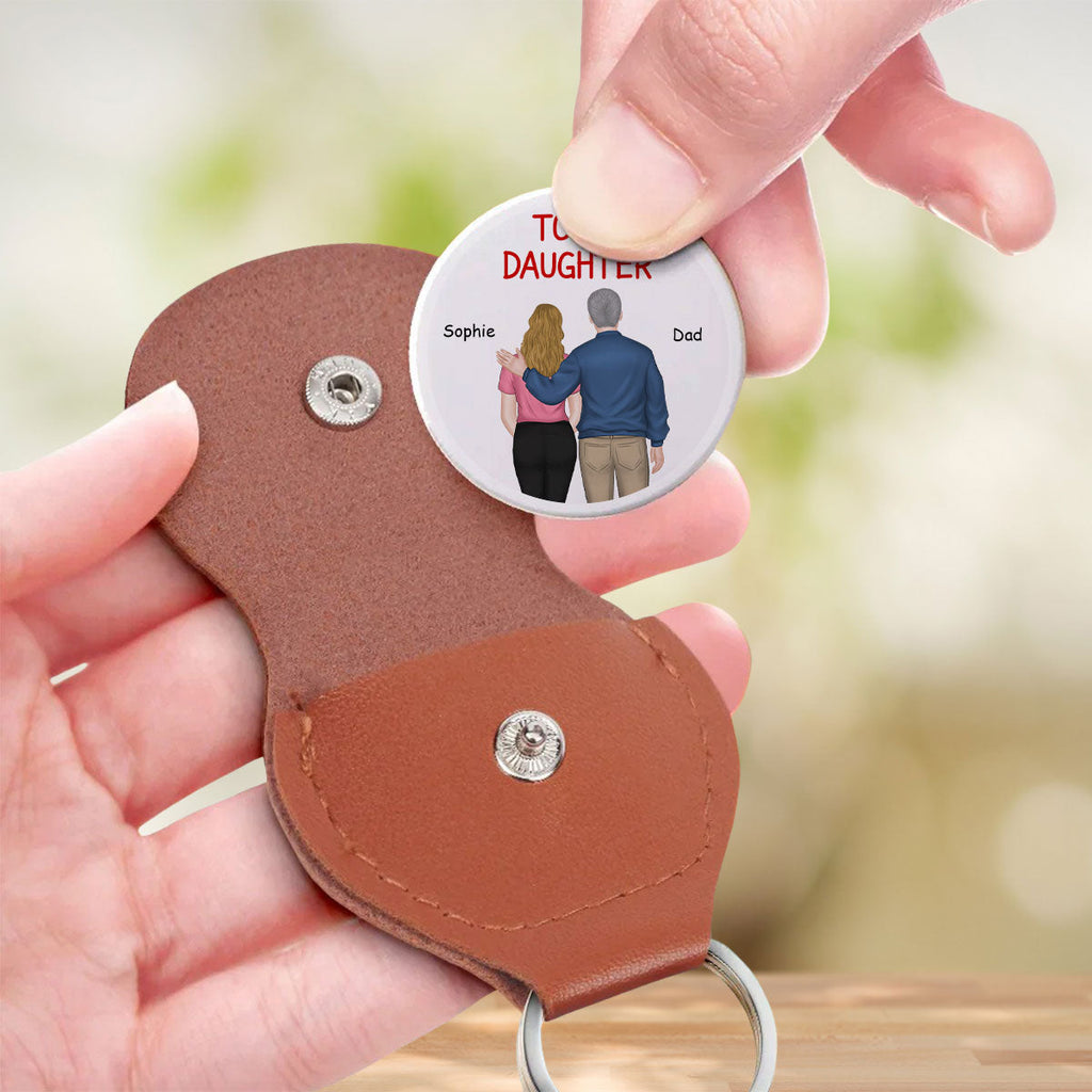 Custom Daughter Coin Keychain, Mother's Day Birthday Gifts • My Girl My Daughter - Personalized Pocket Hug