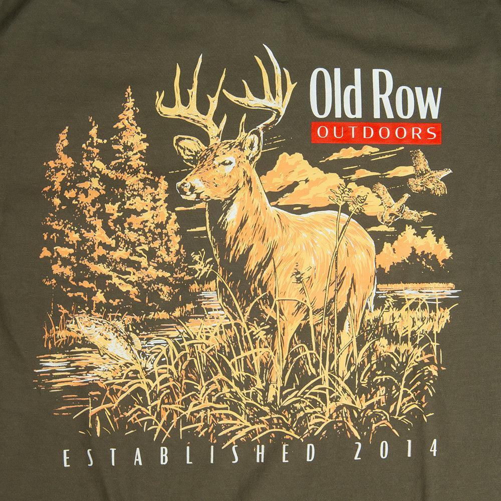 Old Row Outdoors Deer Scene Pocket Tee