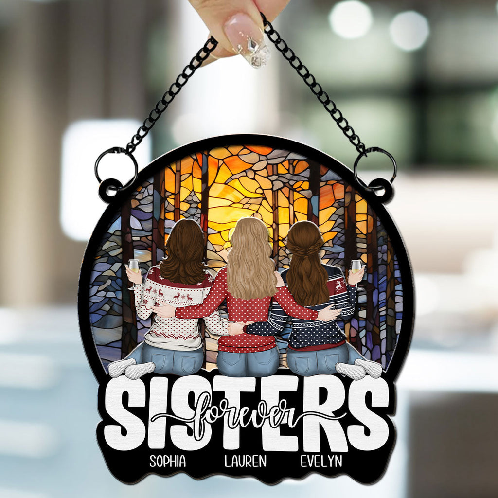 Custom Hanging Decor, Birthday Housewarming Gift • Forever Friends, Forever Young - Personalized Suncatcher