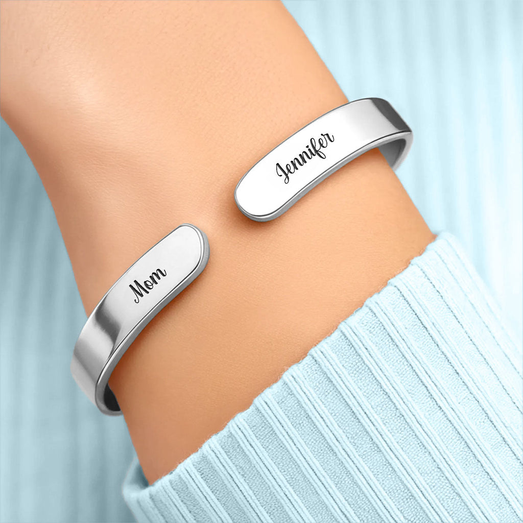 Love Between A Mother And Daughter - Personalized Bracelet Cuff