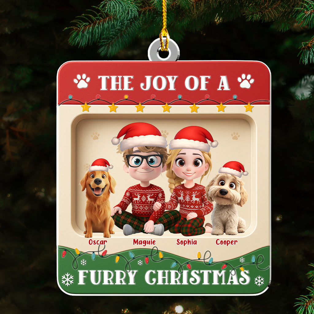 Custom Keepsake Christmas Ornament •  Furry Christmas - Personalized 3D Effect Acrylic Ornament