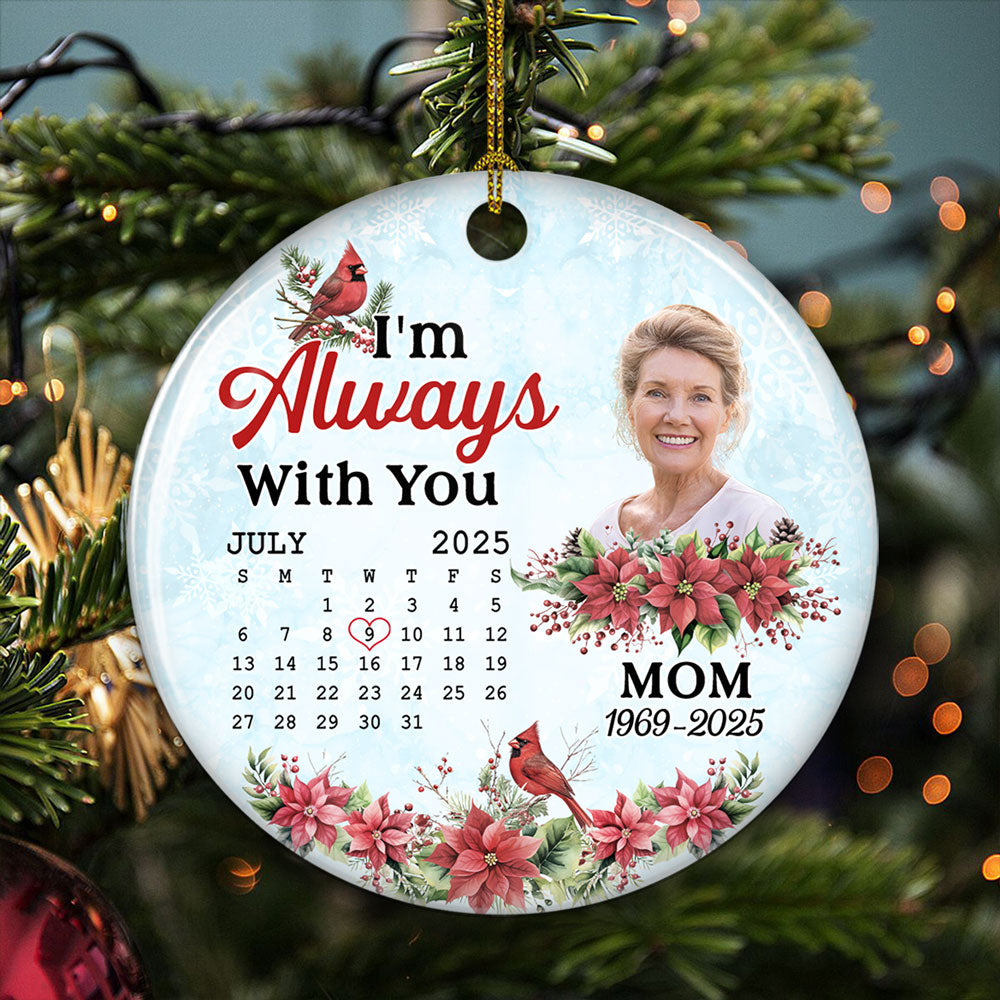 Custom Photo Memorial Christmas Ornament, Sympathy Keepsake • A Day To Remember - Personalized Ceramic Ornament