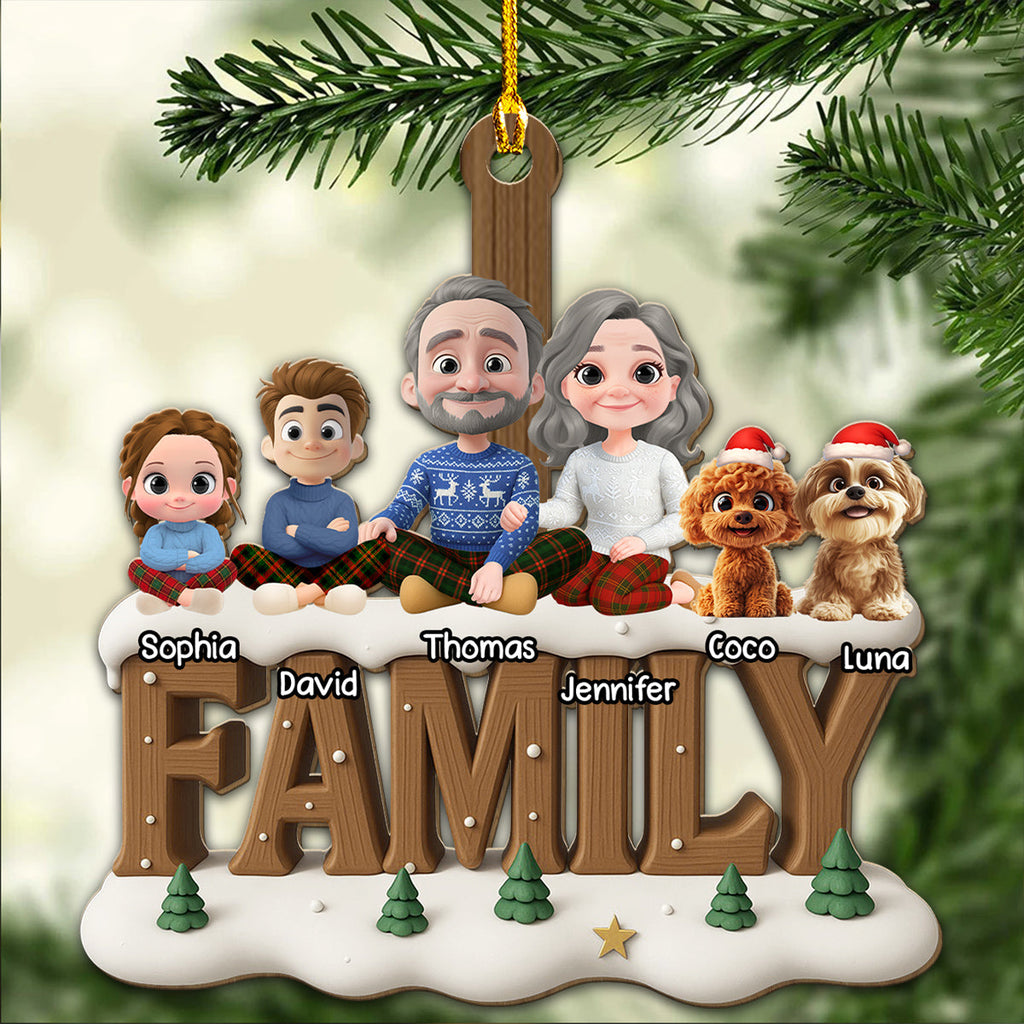 Custom Family Ornament, Christmas Gift for Family Members •  Family Bond Now Onwards - Personalized 3D Effect Wood Ornament