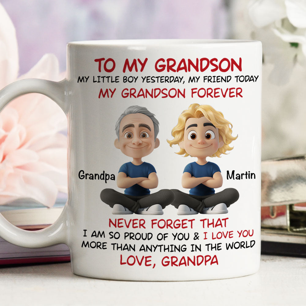 Custom Christmas & Birthday Gift for Grandson • You Are My Little Boy Yesterday - Personalized Coffee Mug