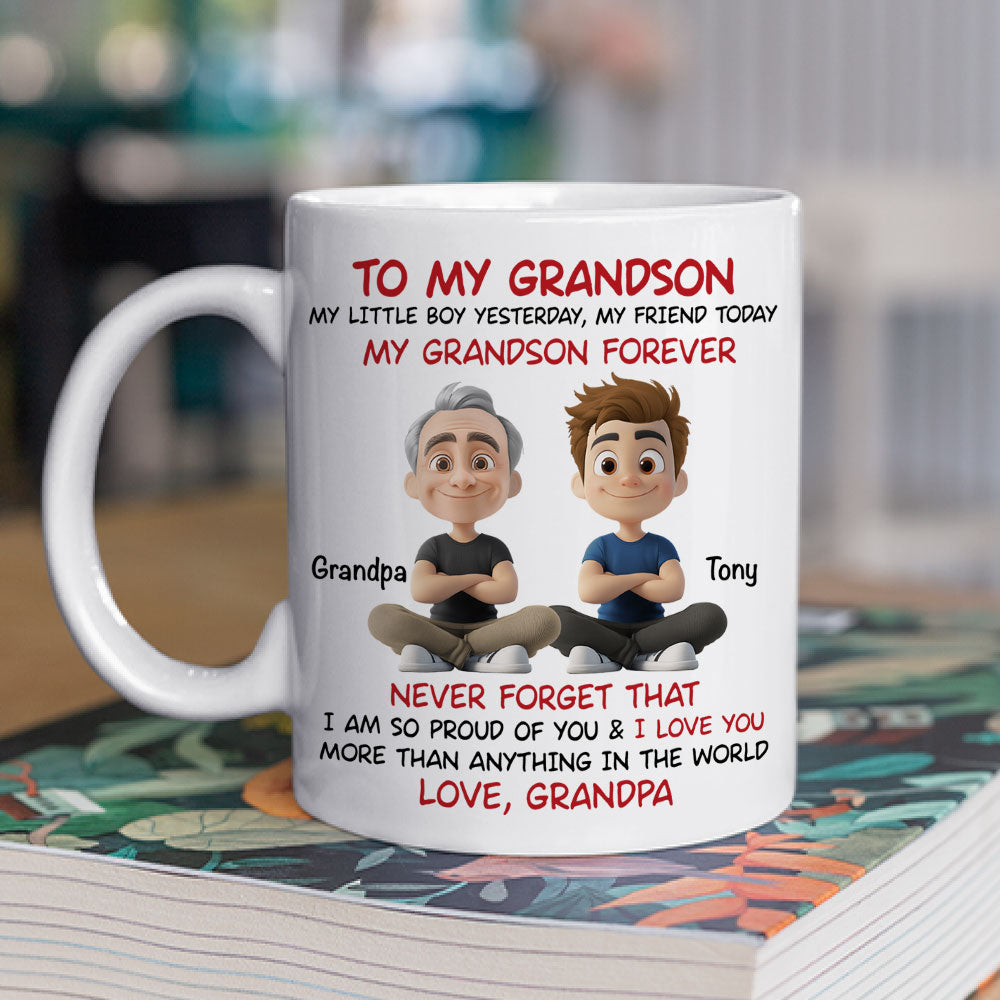 Custom Christmas & Birthday Gift for Grandson • You Are My Little Boy Yesterday - Personalized Coffee Mug