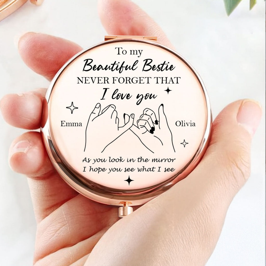 To My Beautiful Bestie - Personalized Compact Mirror