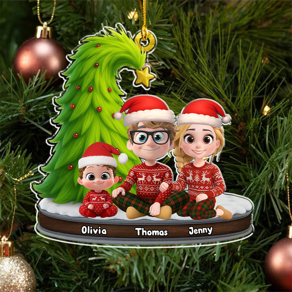 Custom Family Ornament, Christmas Gift for Family Members •  Festive Family - Personalized Acrylic Ornament